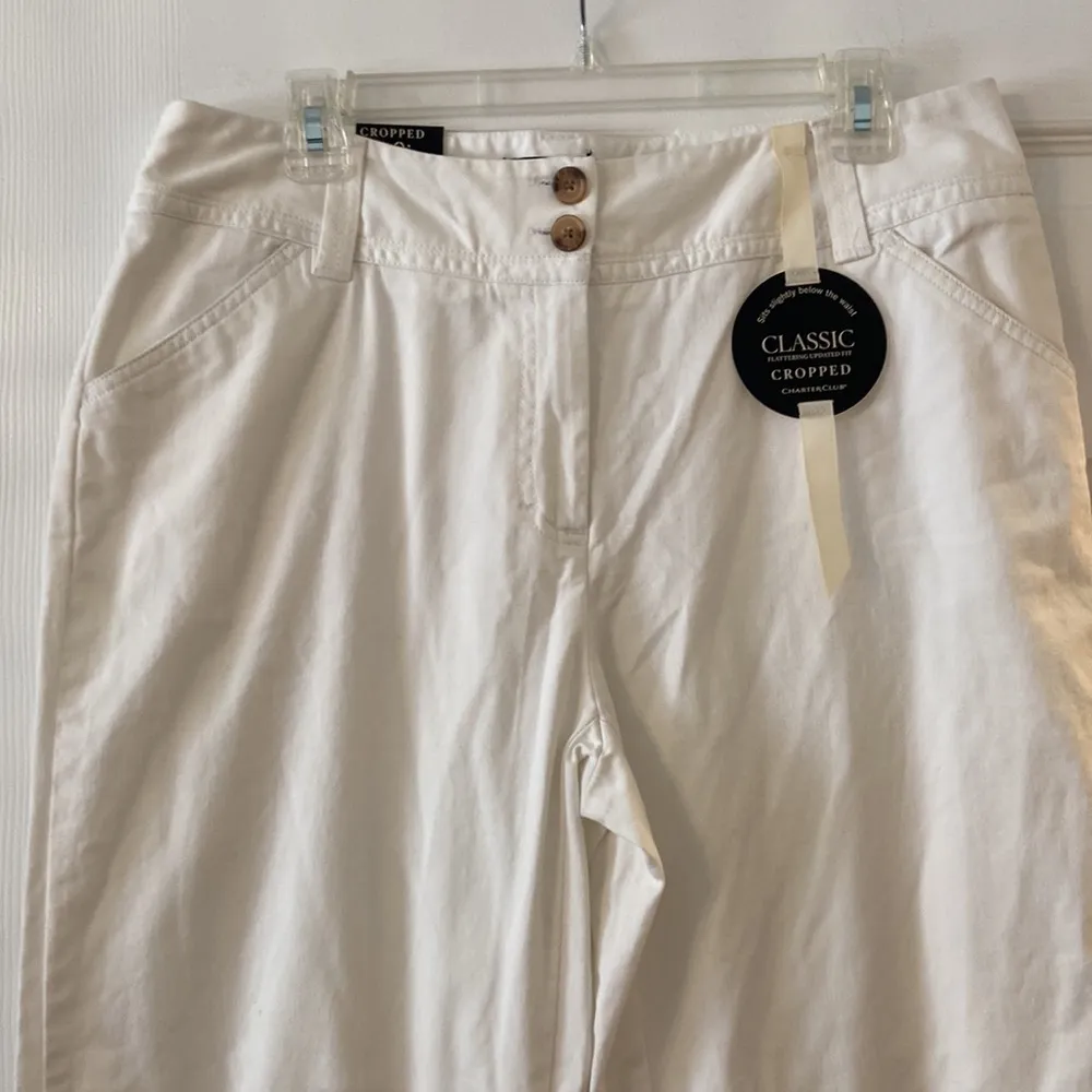 Charter Club Classic Fit Cropped Pants color white size 12 brand new inseam 24” - Image 2