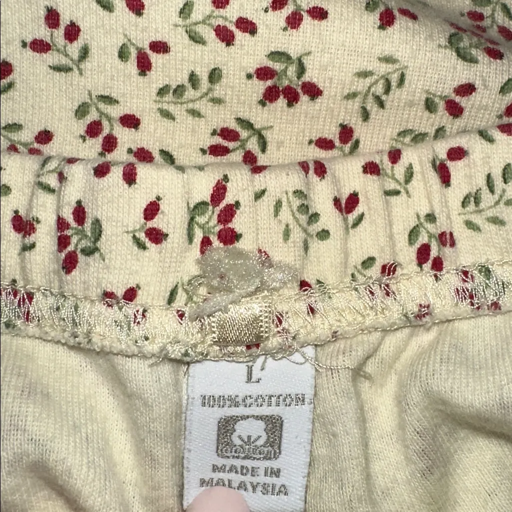 CHARTER CLUB vintage feminine dainty cotton shorts Pajamas Set Cream size large - Image 2