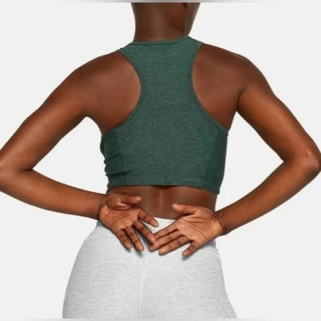 Outdoor Voices Athena Compression Crop Top in Green.  Size Medium - Image 2