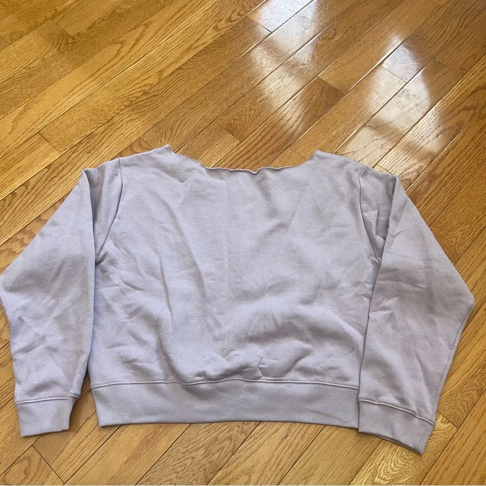 Victoria's Secret Pink Everyday Lounge Open Neck Crew Fleece Sweatshirt  Size XL - Image 7