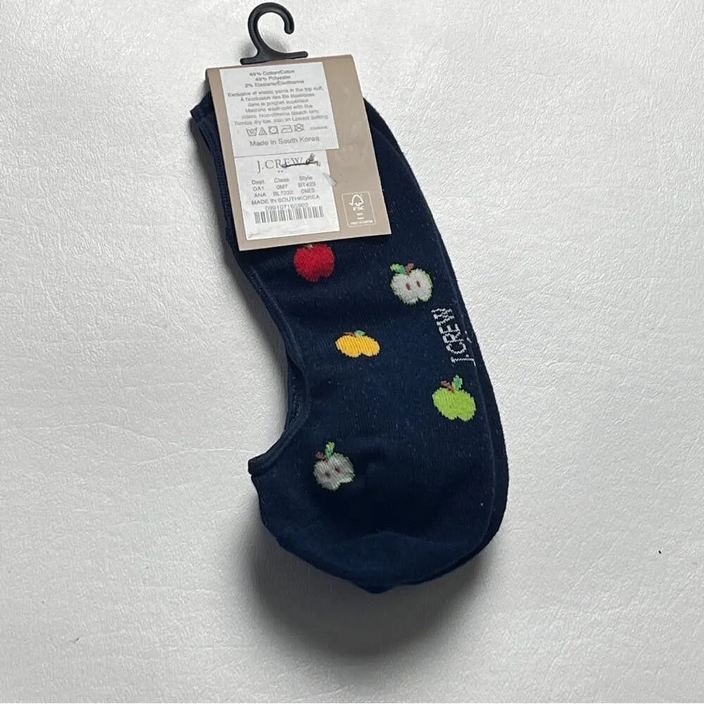 J.Crew Women's Fall Theme Apple No Show Socks One Size NWT - Image 5