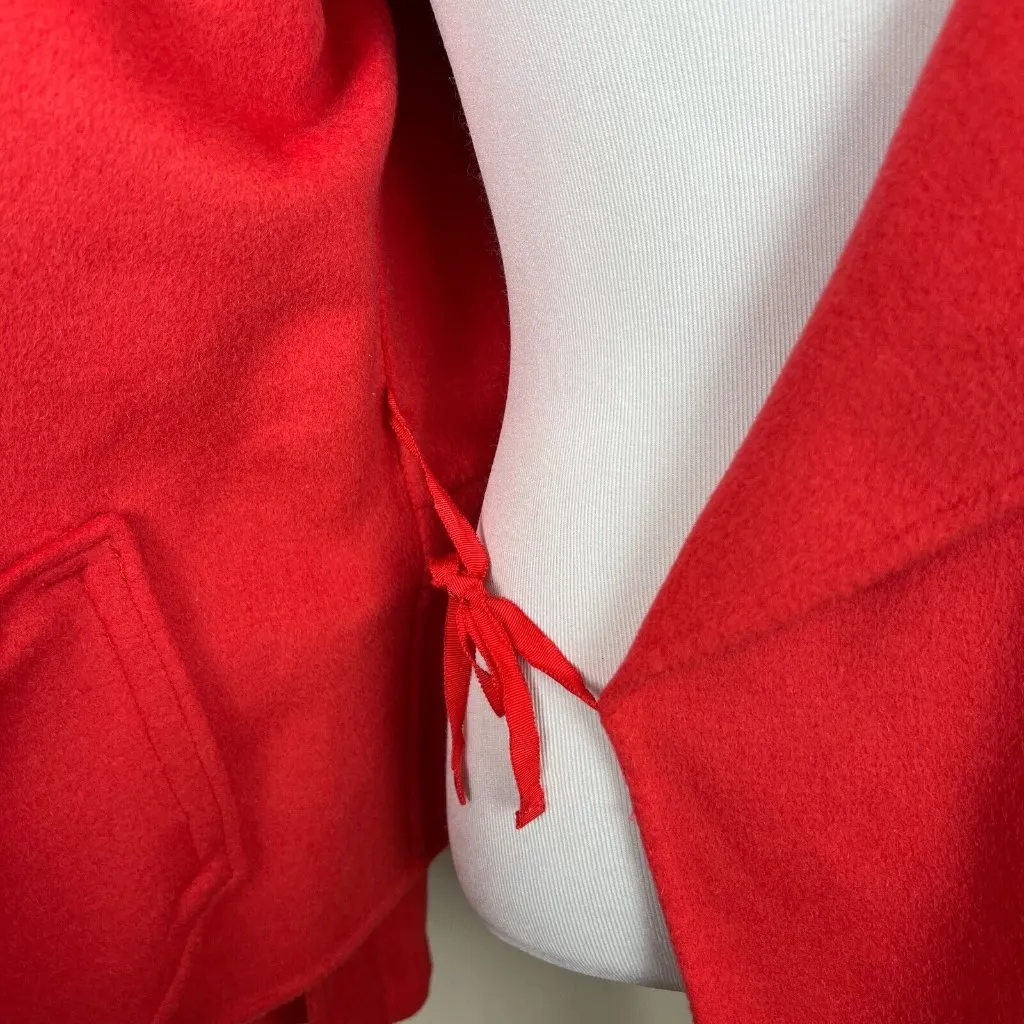 Etcetera Cardigan Jacket‎ Womens 6 Coral Wool Angora Belted Long Sleeve V-Neck - Image 7