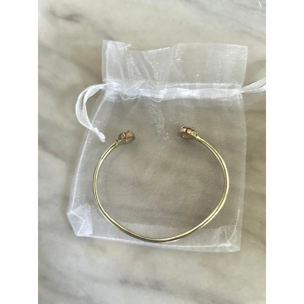 Kendra Scott Pink Stone & Clear Rhinestone Silver Bangle - Image 2