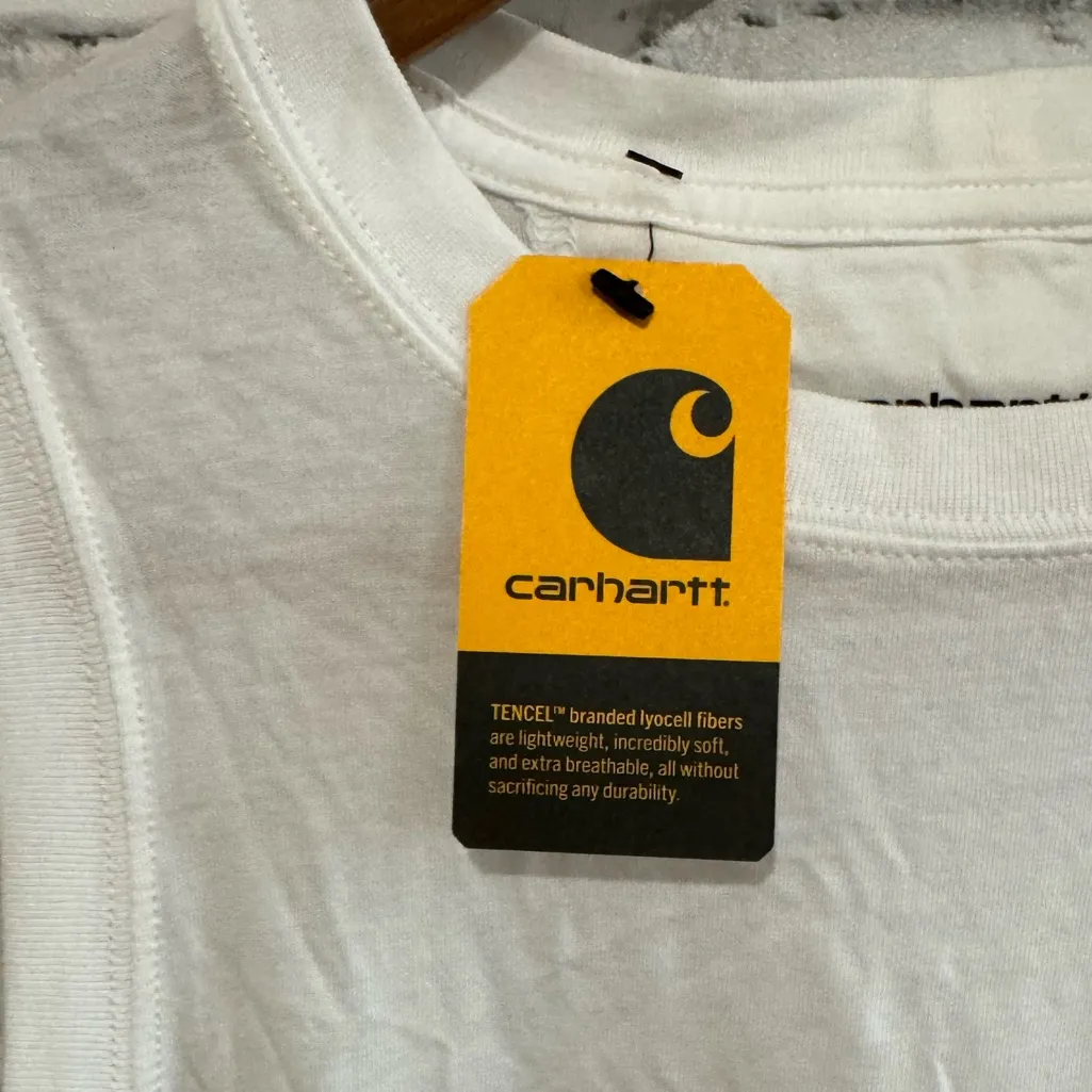 NWT Women’s Carhartt relaxed fit lightweight white tank top, Small - Image 4