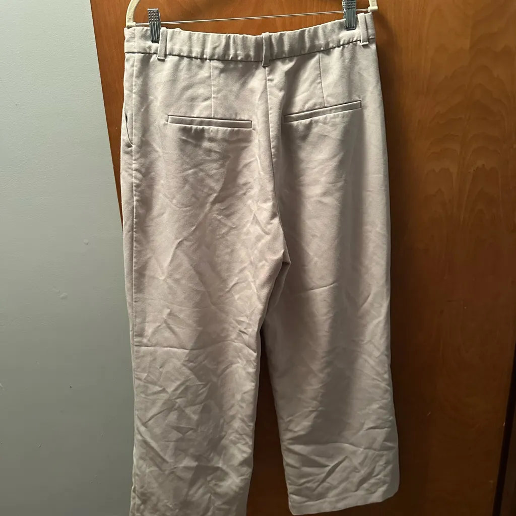 Abercrombie & Fitch Cream Wide Leg Pants - Image 3