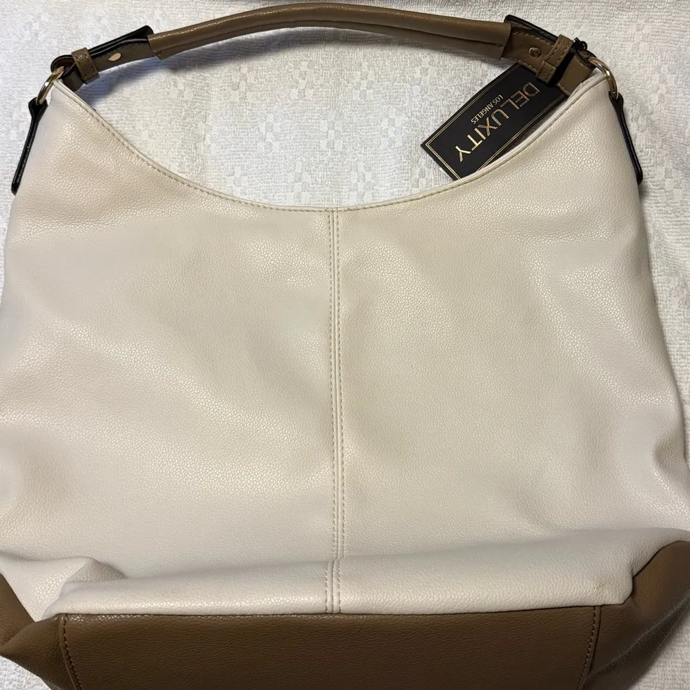 Deluxity Cream and Tan Hobo Bag - Image 4