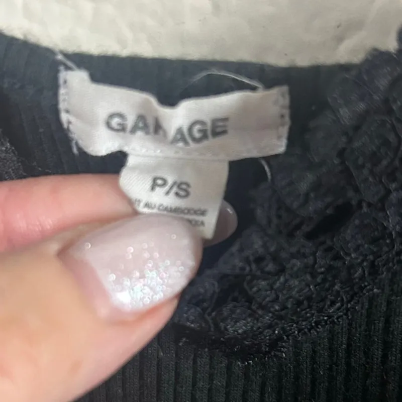 Garage Black Lace Trim Cami Tank size S - Image 7