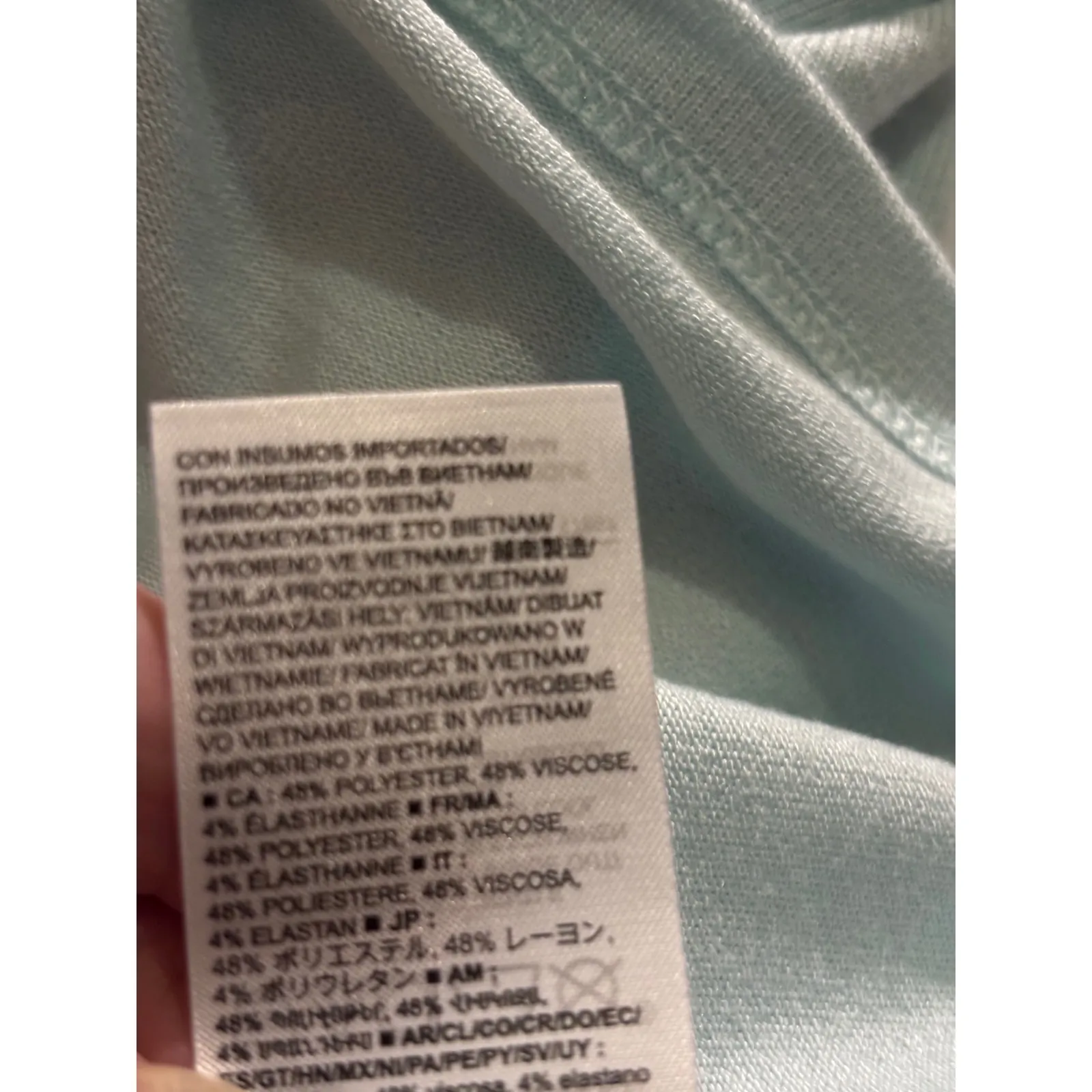 GAP Women's Light Blue Crew Neck Short Sleeve Top XL Made in Vietnam - Image 6