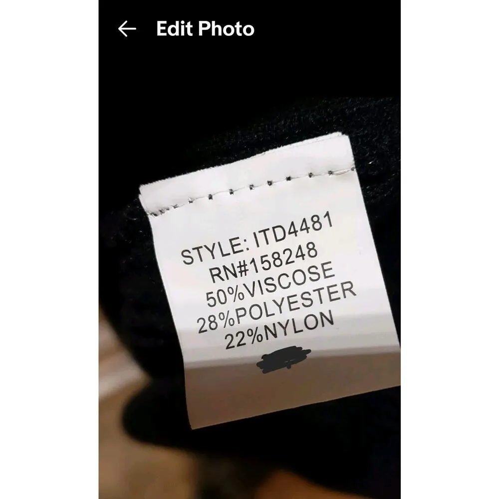 Talent Womens Black Ribbed Scoop Neck Cold Shoulder Sleeve Knit Sweater Dress L Size L - Image 11