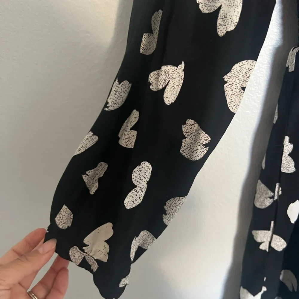 Anthropologie  black white painted heart dress size M - Image 2