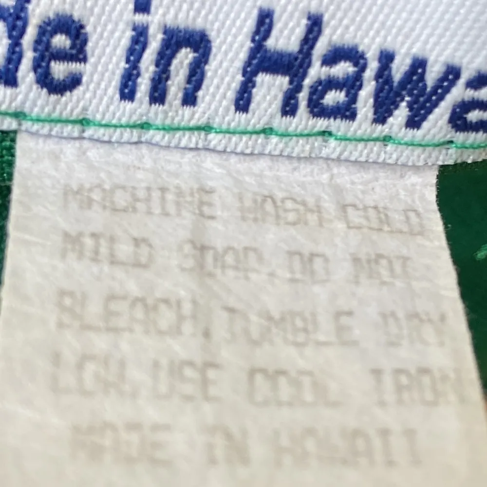 Vintage Made In Hawaii Women’s Green Yellow Hawaiian Floral Dress Size Large - Image 11