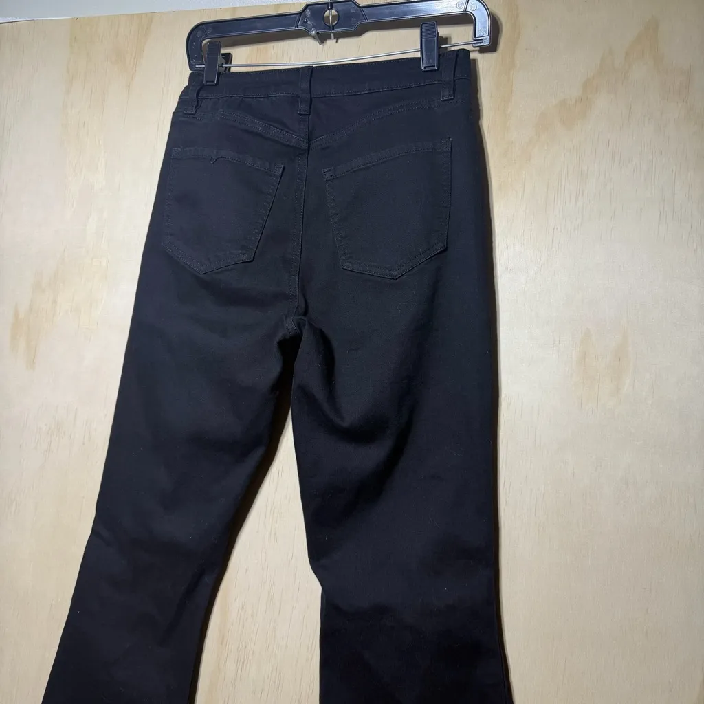 YMI Black High-Rise Flare Jeans | Size 9/29 | Raw Hem Distressed Denim - Image 9