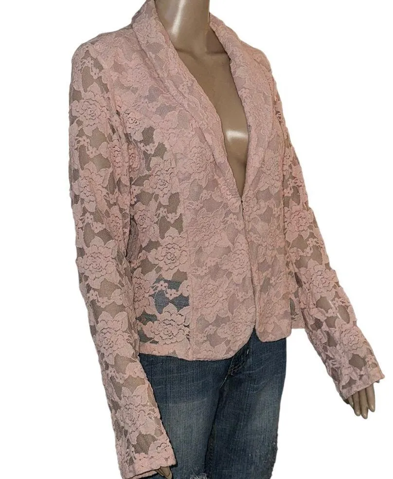 INC  dusty rose lace blazer - Image 3