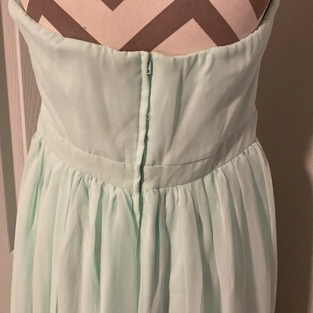 Tevolio women’s strapless chiffon mint green long formal dress size 12 - Image 6