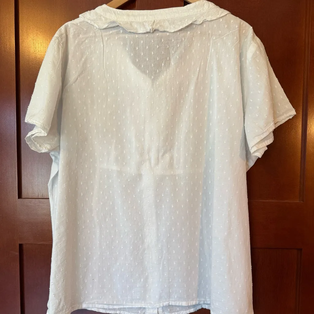 Sacred Threads  White Eyelet Ruffled Blouse - Image 4