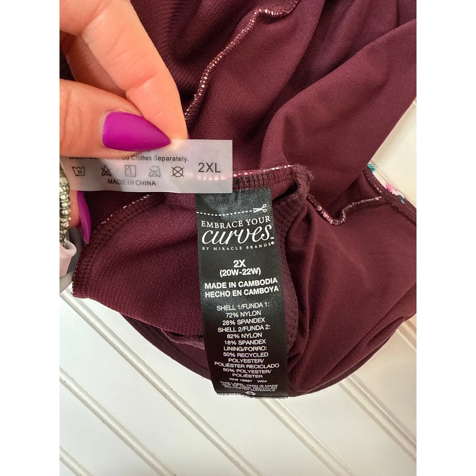 Amazon Lot of 2 One Piece Swimsuits - Floral & Bird Print Padded Bundle Sz 2XL - Image 11