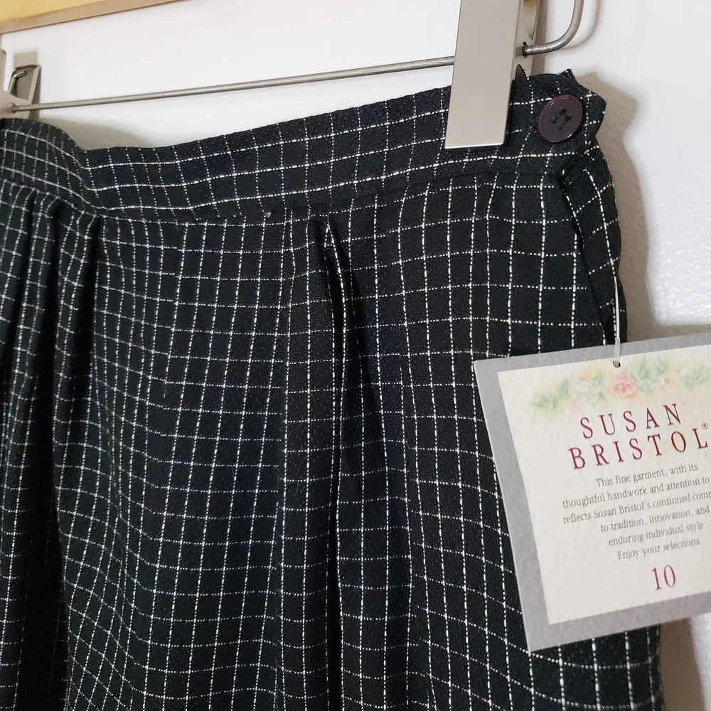 Vintage Deadstock Susan Bristol 100% Rayon Black & White Windowpane Pattern 10 - Image 4
