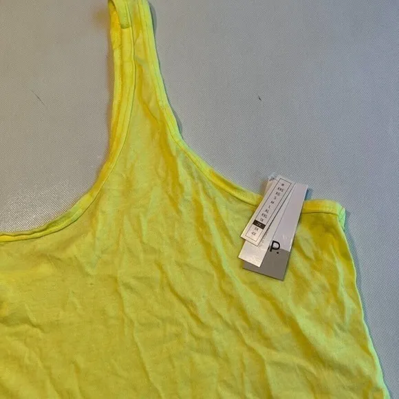 BP Neon Yellow Tank Top Sleeveless Casual Crop‎ Top Women's Size 2X - Image 5