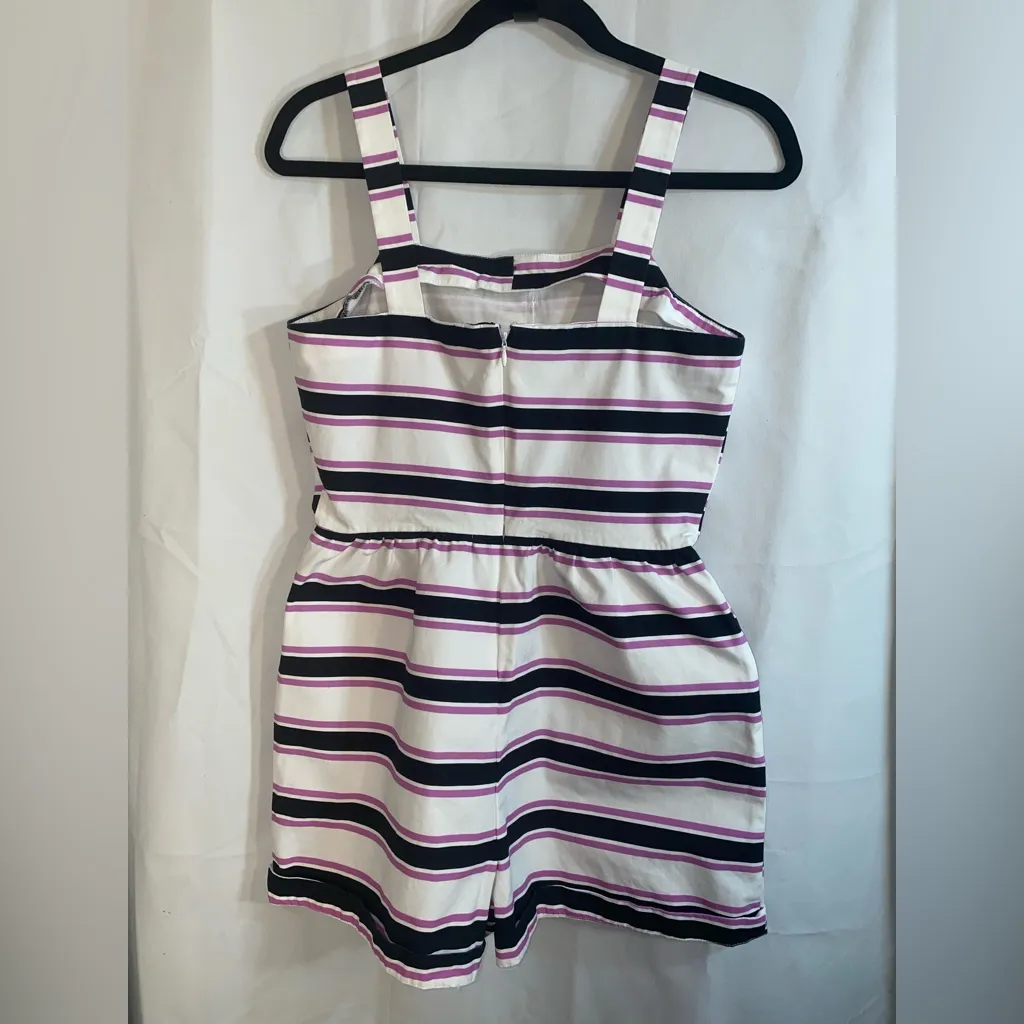 The Who What Wear Sleeveless Striped Button Front Romper in Extra Small - Image 3