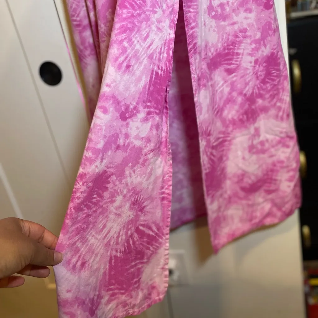 Japna Pink Tie Dye Strapless Sun Dress Large EUC - Image 5