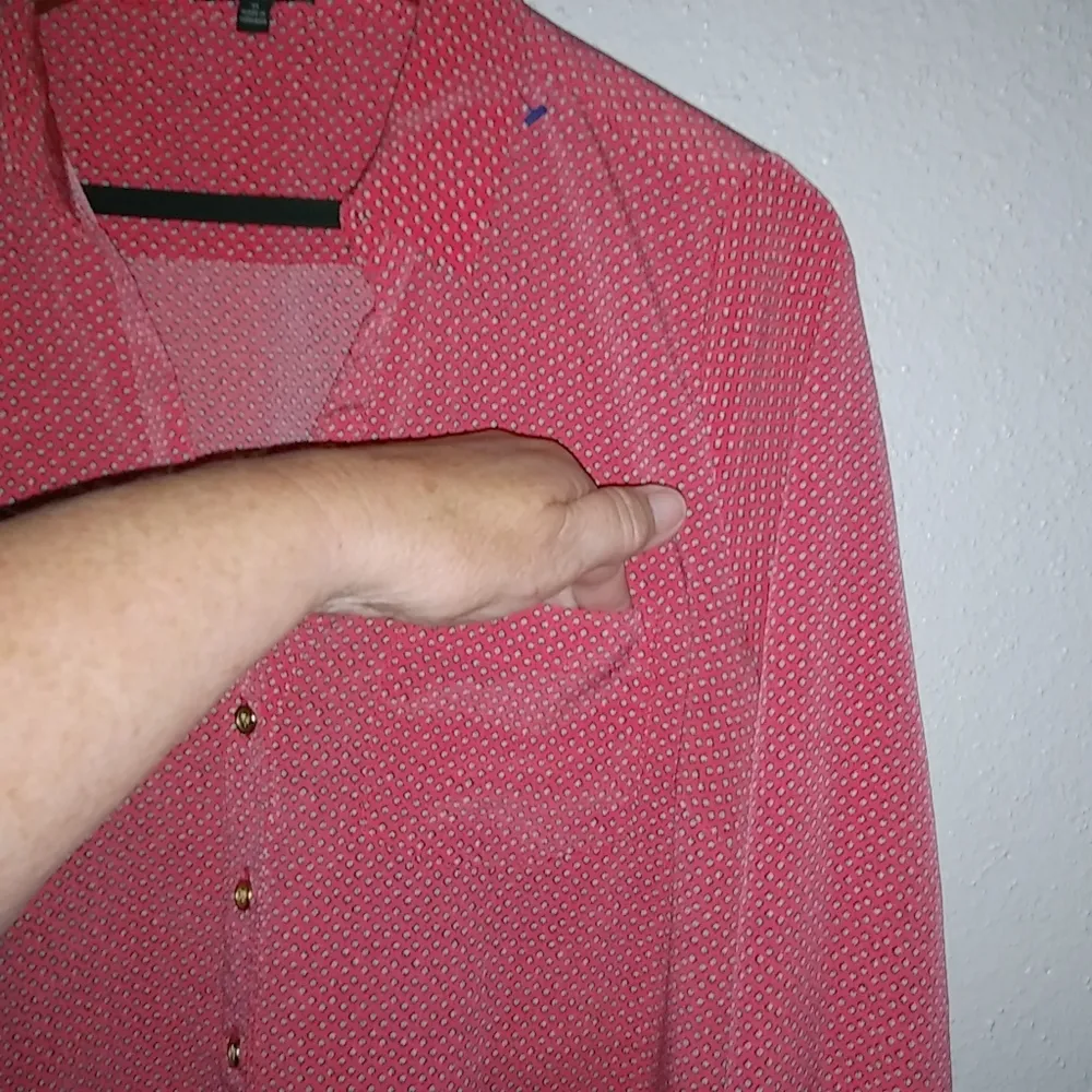 The Limited Ashton XL Long Sleeved Diamond Pattern Pocketed Coral Shirt Dress - Image 3