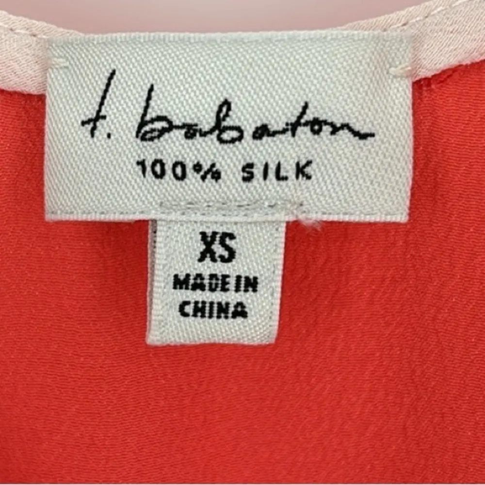 T. Babaton Aritzia 100% Silk Mini Dress With Pockets Women’s Size XS in Coral - Image 3