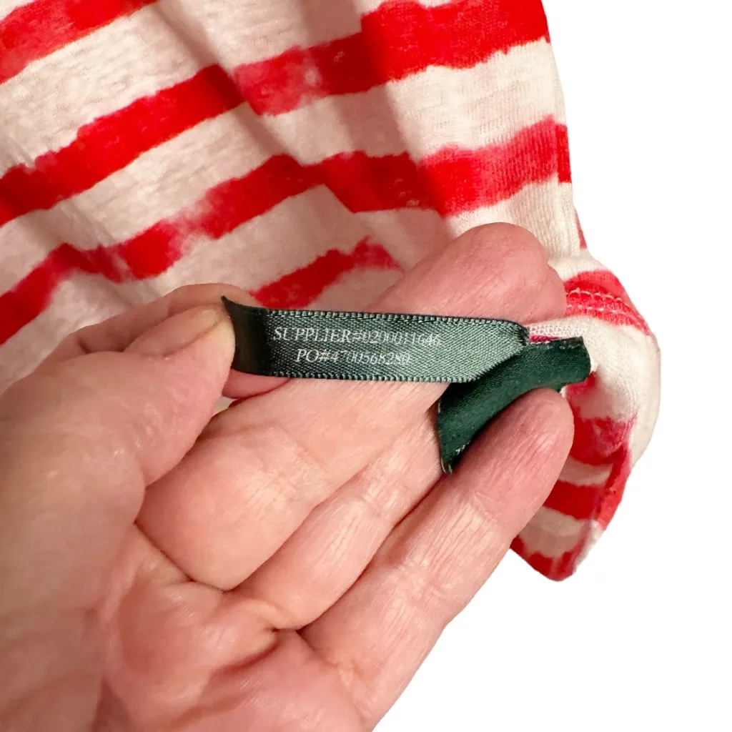 RALPH LAUREN TIE DYE STRIPED BRIGJT RED AND WHITE TOP SZ M - Image 7