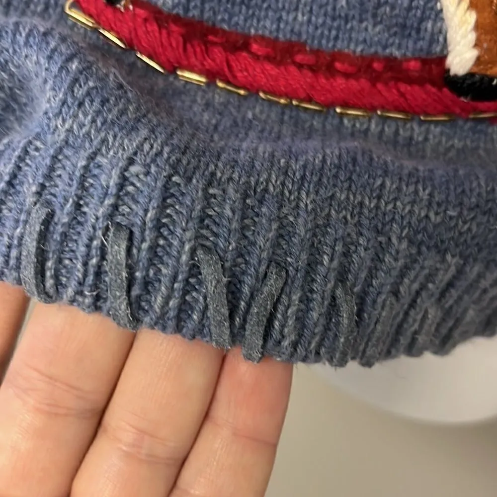 TIARA International 2003 Vintage Heather Blue Christmas Sweater Cardigan - Image 8