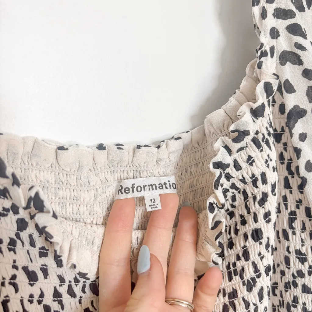 Reformation Elle Mini Dress Ocelot - Image 6