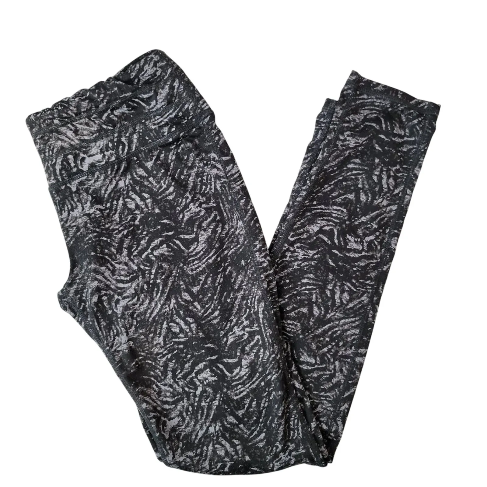 32 Degrees Cool High Rise‎ Printed Leggings Black Grey Athletic Pants Women's S - Image 8