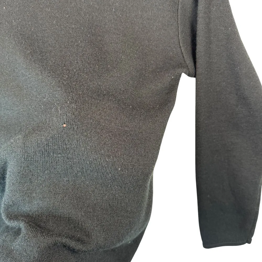 Daniel La Torre Italy Black Wool Blend Mock Neck‎ Sweater Button Shoulder Size S - Image 6