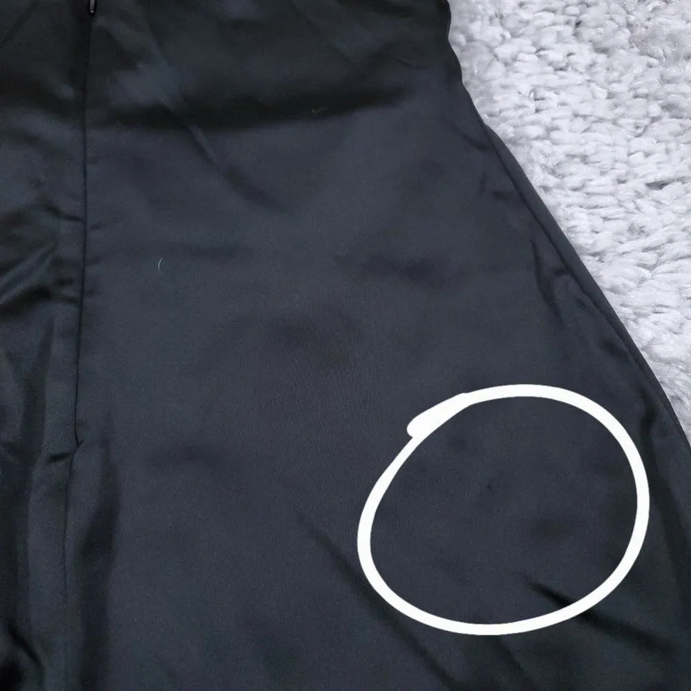 READ Babaton Aritzia Passion Satin Sleeveless Bodycon Mini Dress Black Size 6 - Image 6