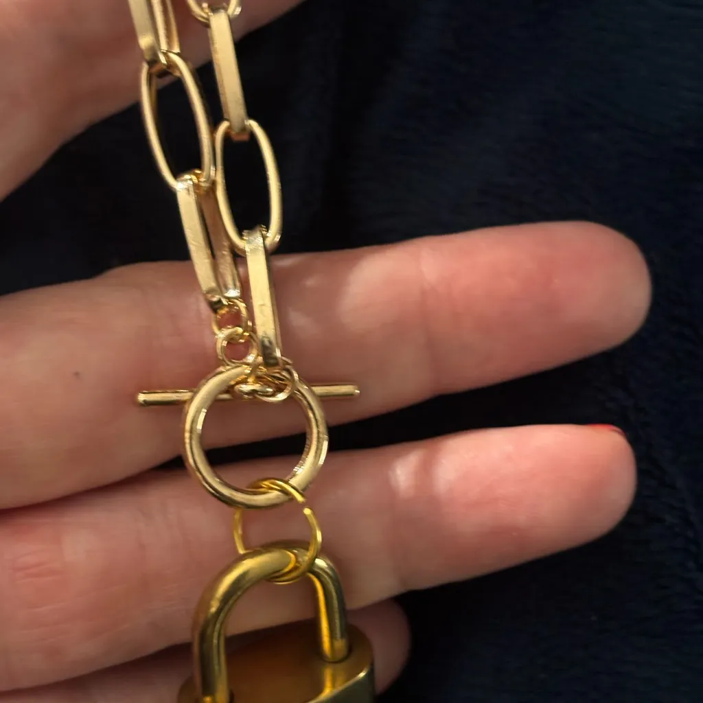 100% Auth Lock & Key with Unbranded Gold Plated Chain Necklace#439 - Image 6