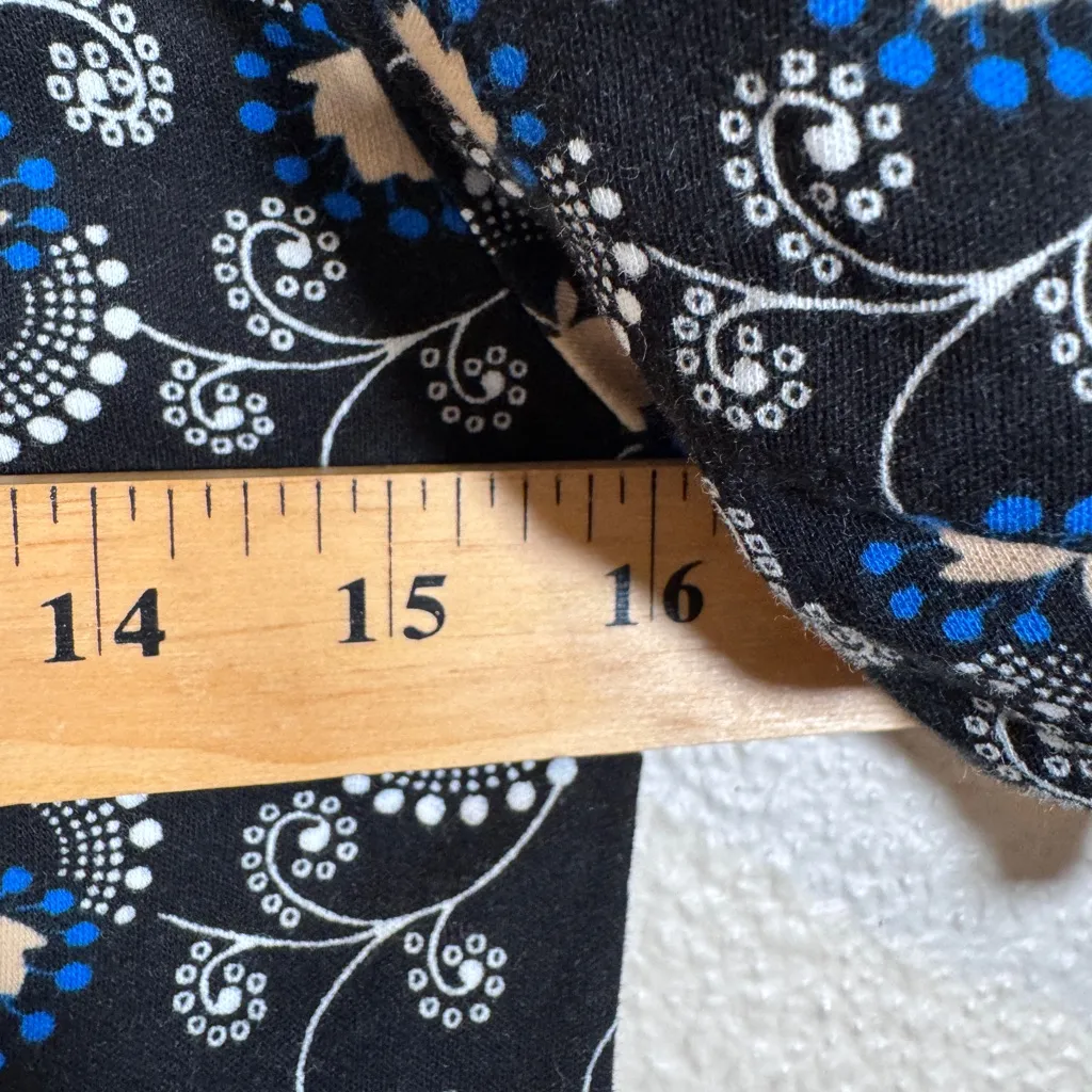 Ann Taylor Black Floral Ruched Sleeve Blouse Womens S Preppy Fall Classic Puff - Image 4