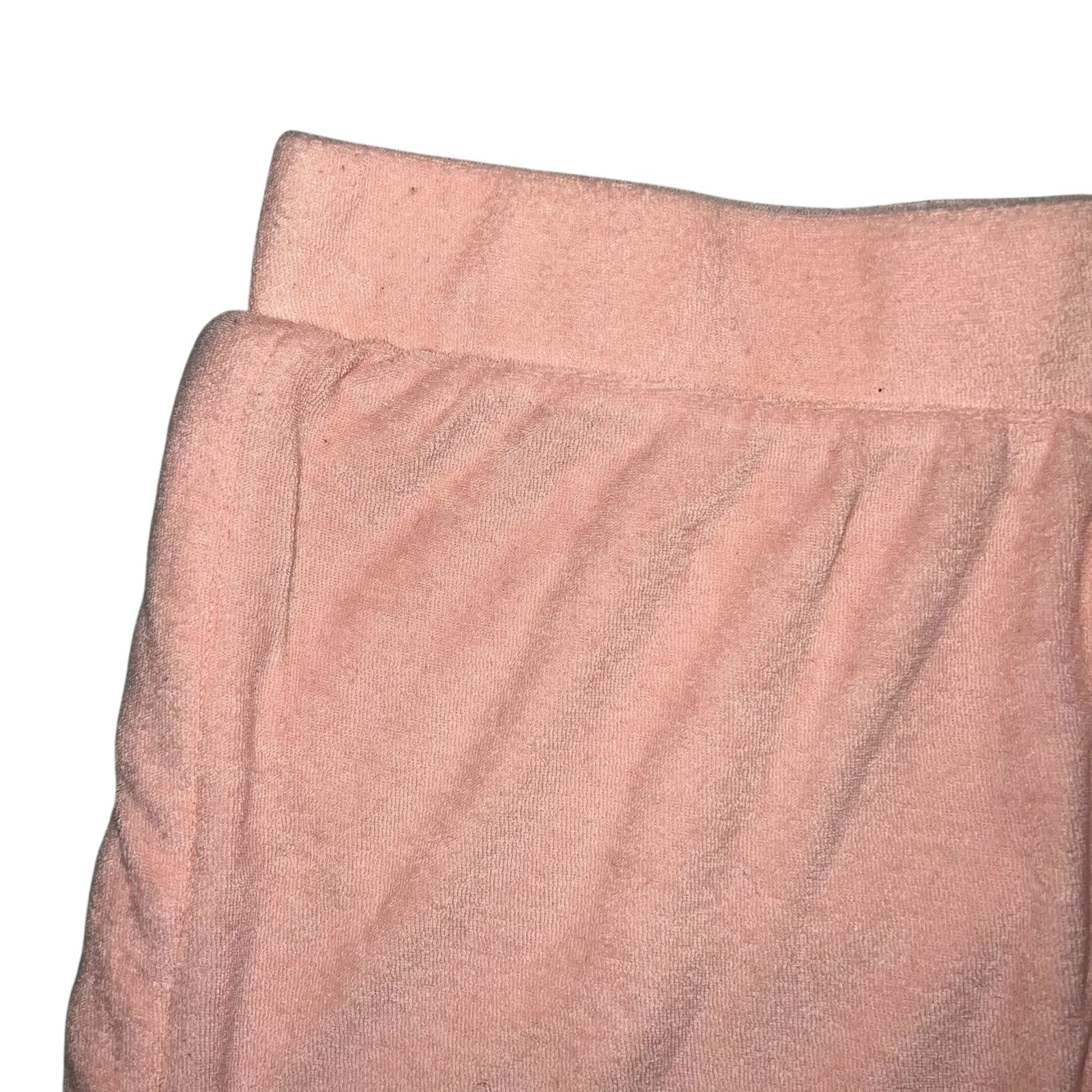 a new day Womens Terry Cloth Casual Shorts Soft Stretch Elastic Waist Pink Large - Image 2