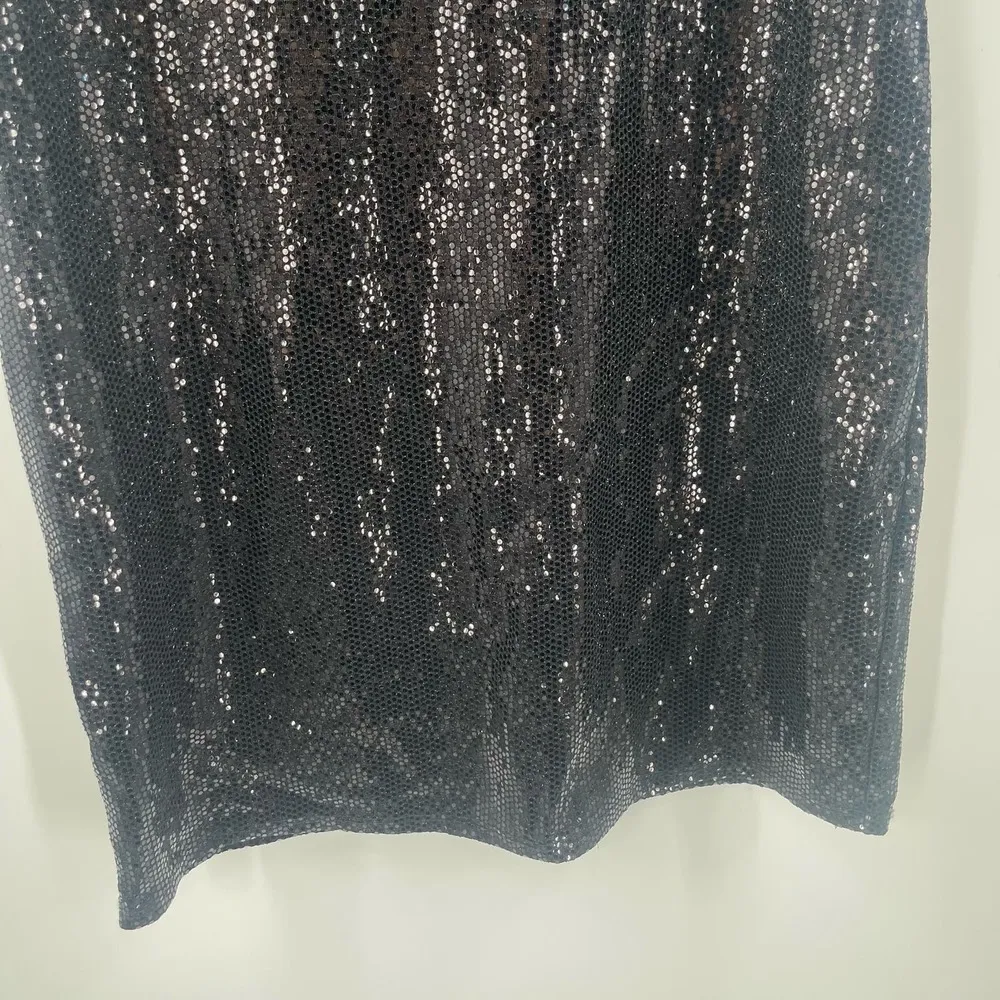 TASH + SOPHIE Dress Size Medium NWT Black Sequin Holiday New Years Sleeveless - Image 2