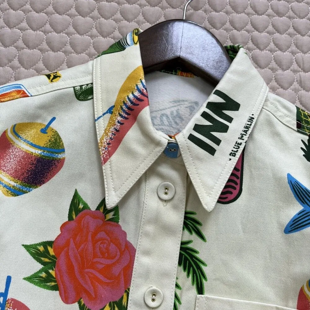 NWT ALEMAIS x Alan Berry Rhys Samaki Cropped Organic Cotton Shirt Women's Size 4 - Image 7