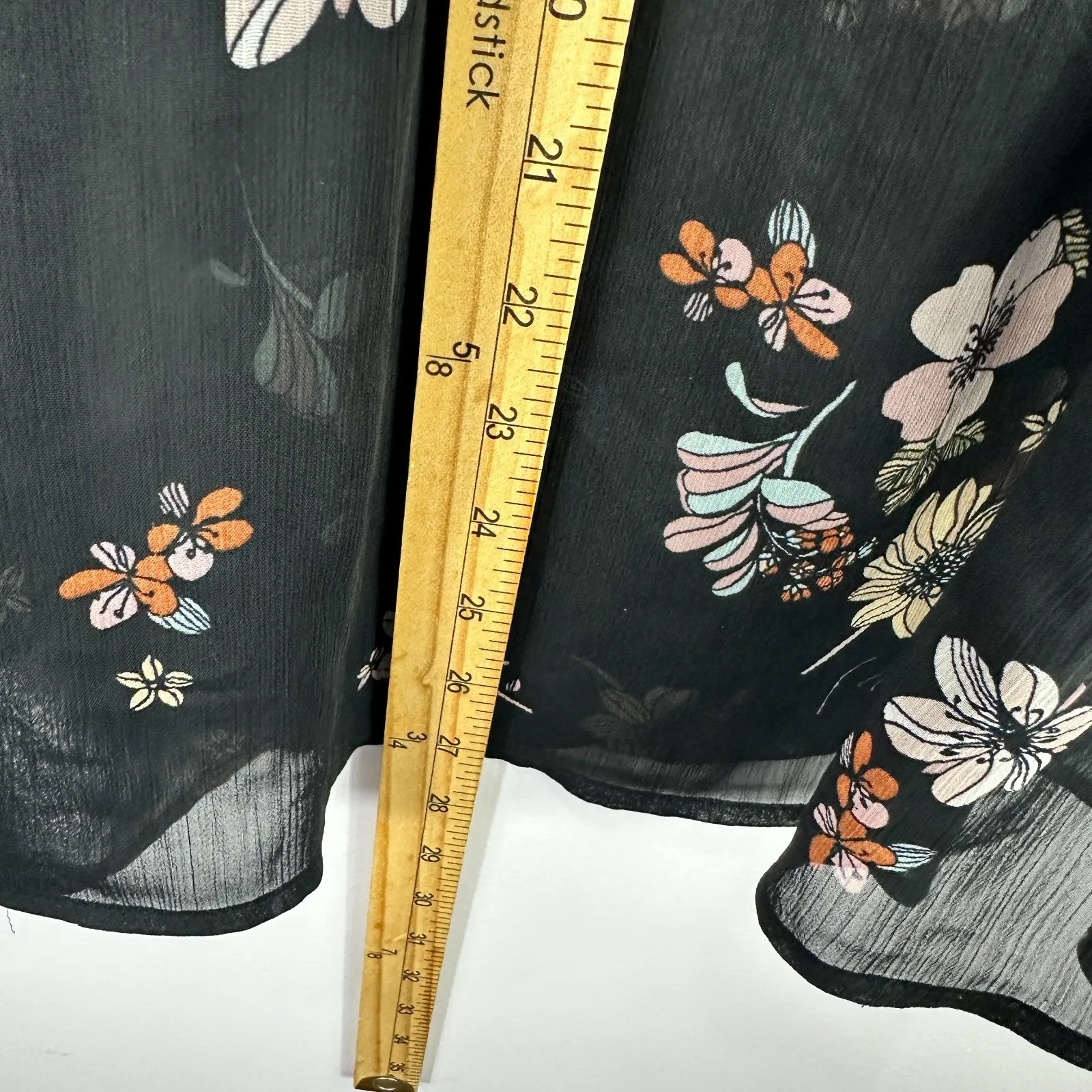 Who What Wear Top‎ Small Black Floral Ruffle Mock Neck Cottagecore Dark Academia - Image 4