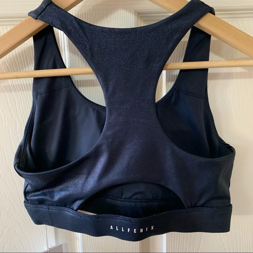 NWT Anthropologie All Fenix Liquid Metallic Navy High-Impact Sports Bra - Image 2