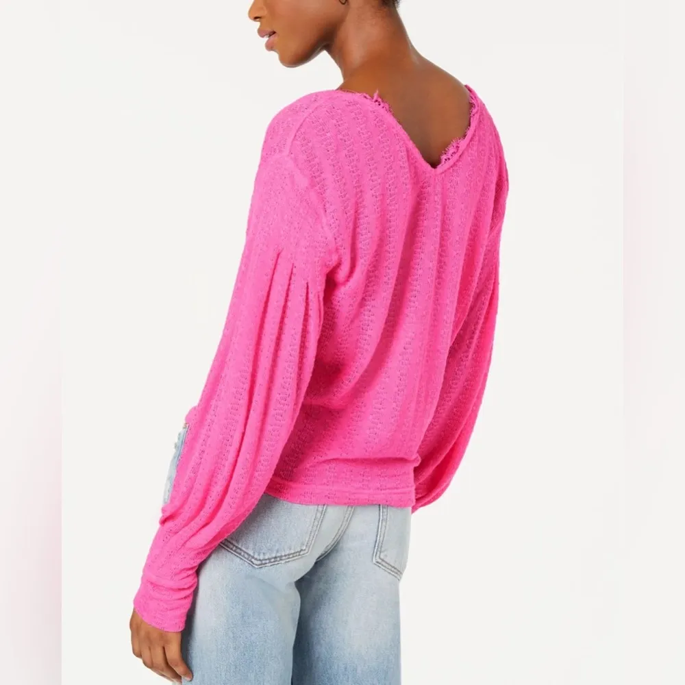 Free People Women's Dream Girl V Neck Bishop Sleeve Top size S - Image 2