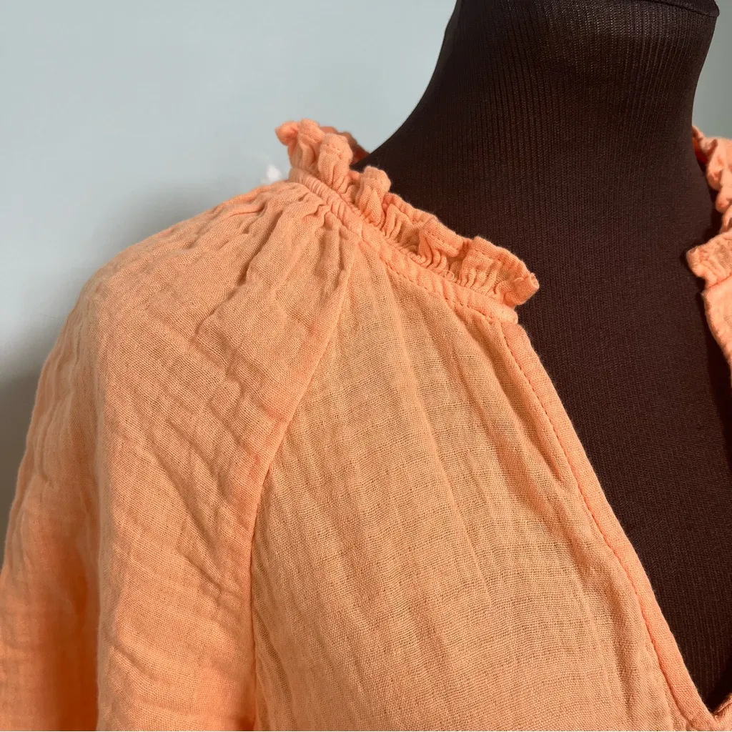 Old Navy Women’s Short Sleeve Demi Swing Dress Blossom Petal Orange Size M NEW - Image 3