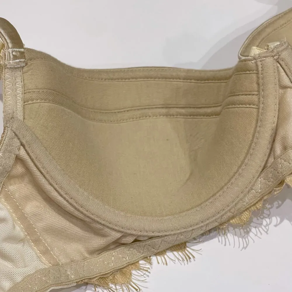 Mimi Holliday 36C Bisou Brulee Silk Satin Super Plunge Bra Damaris Lingerie Gold Size undefined - Image 8