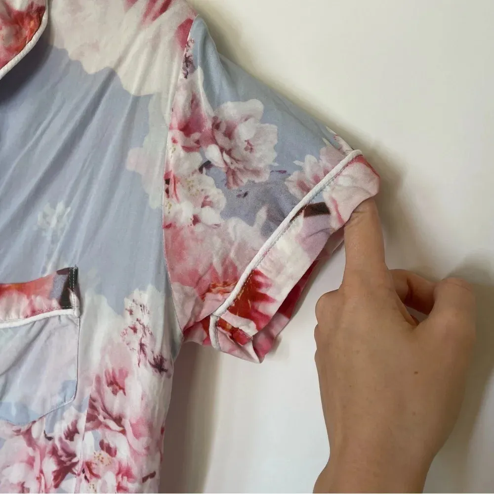 PLUM PRETTY SUGAR Oceane Lulls The Billows Blue Floral Lounge Set Size Small - Image 13