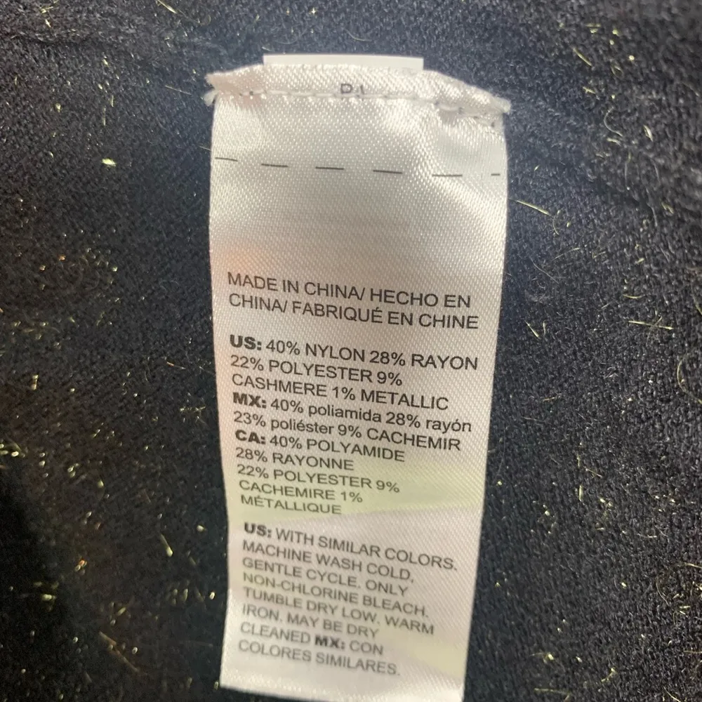 Chicos Black Cardigan Sweater Sz XXL Gold Accents Woven Ladies - Image 5