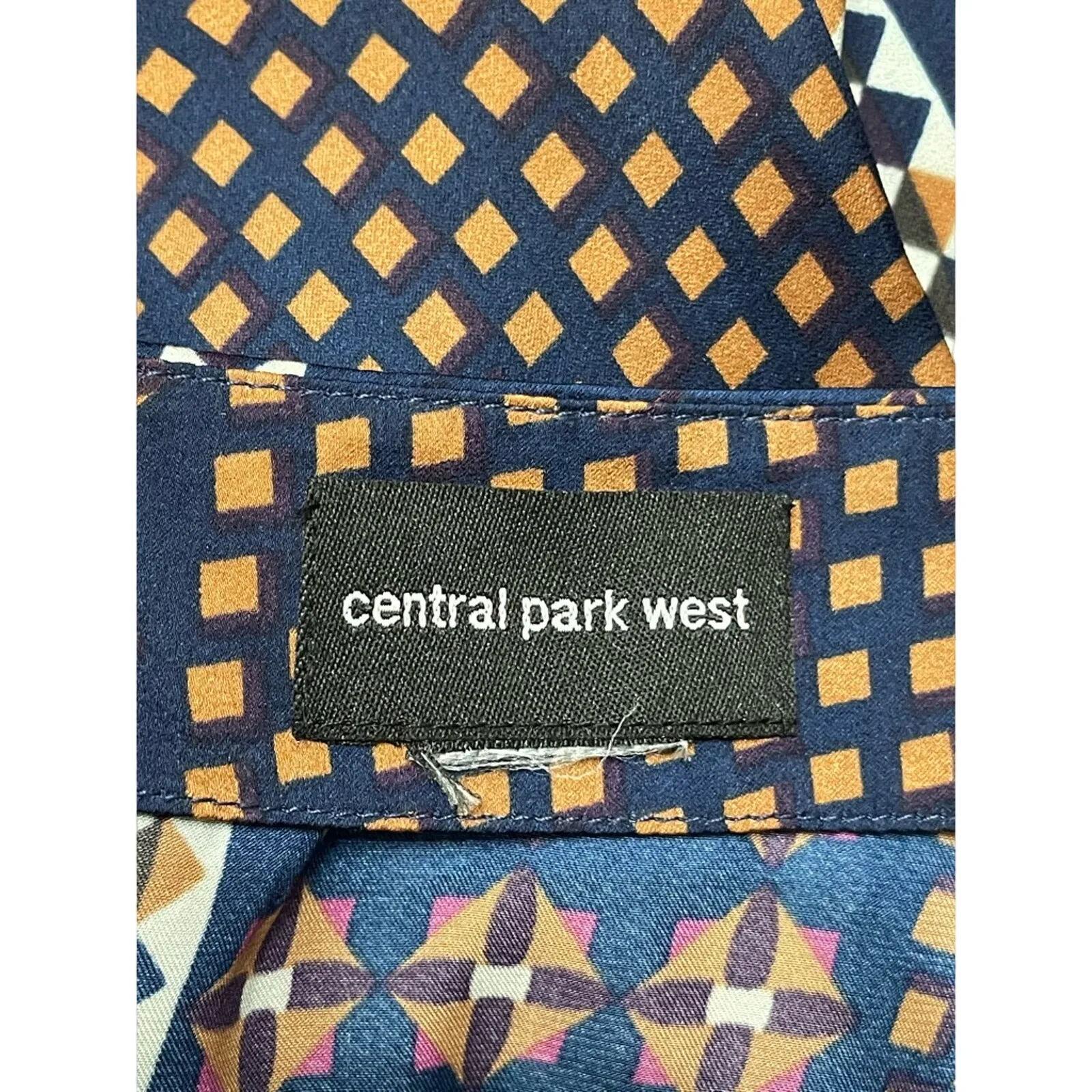 Central Park West Boho Blouse Scoop Neck Short Sleeves High-Low Hemline Blue XS - Image 8