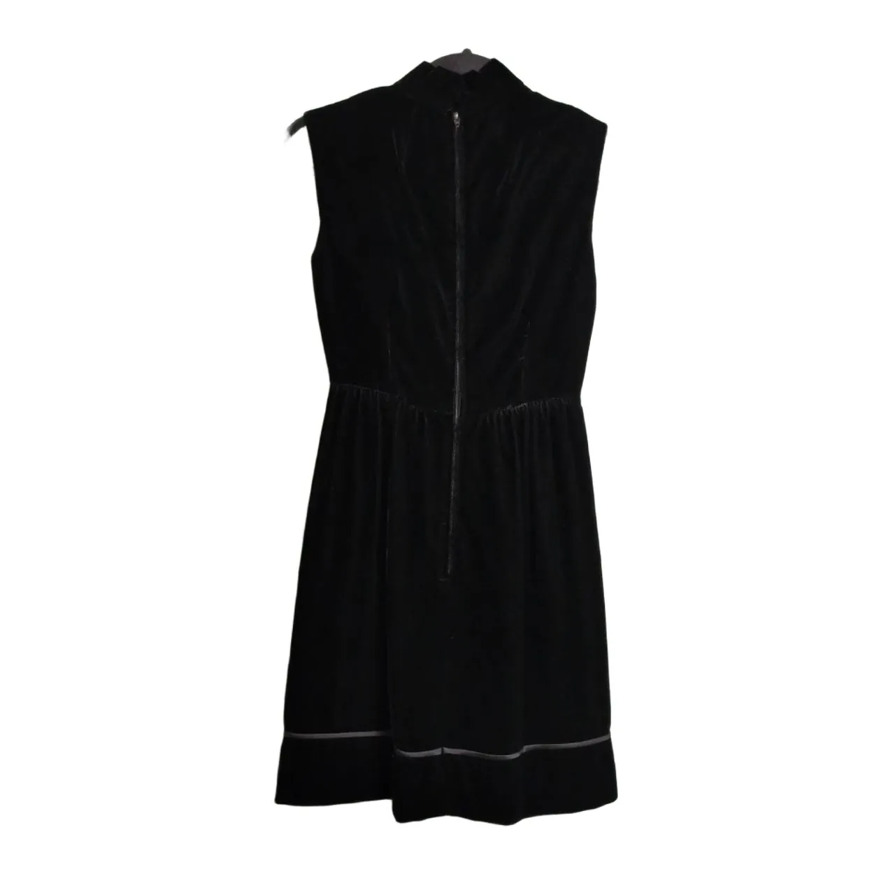 Gay Gibson Black Velvet Mock Neck Corset Lacing Sleeveless Dress Witchy S (est.) - Image 4