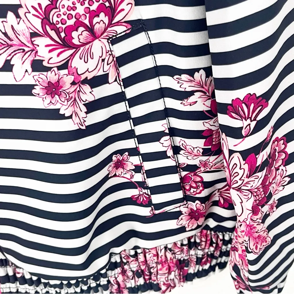 CHICO’S  Zenergy Neena Striped Floral Multicolor Full Zipper Jacket Size 12/14 - Image 8