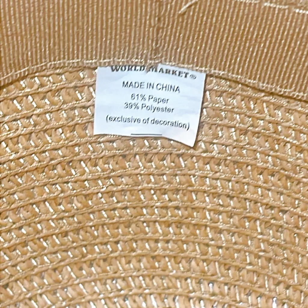 Cost Plus World Market Tan Straw Hat - Image 3