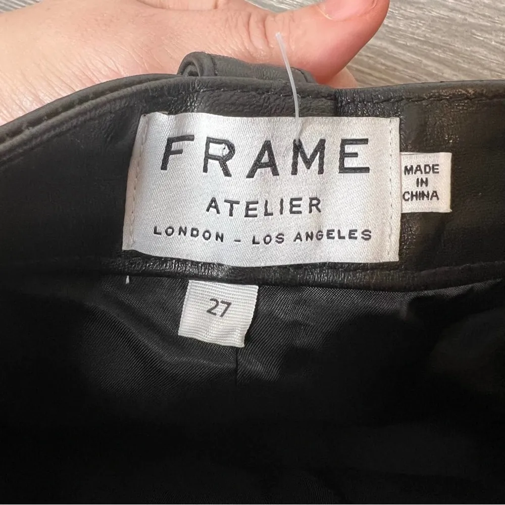 Frame Atelier leather moto skirt noir black sz 27 - Image 5