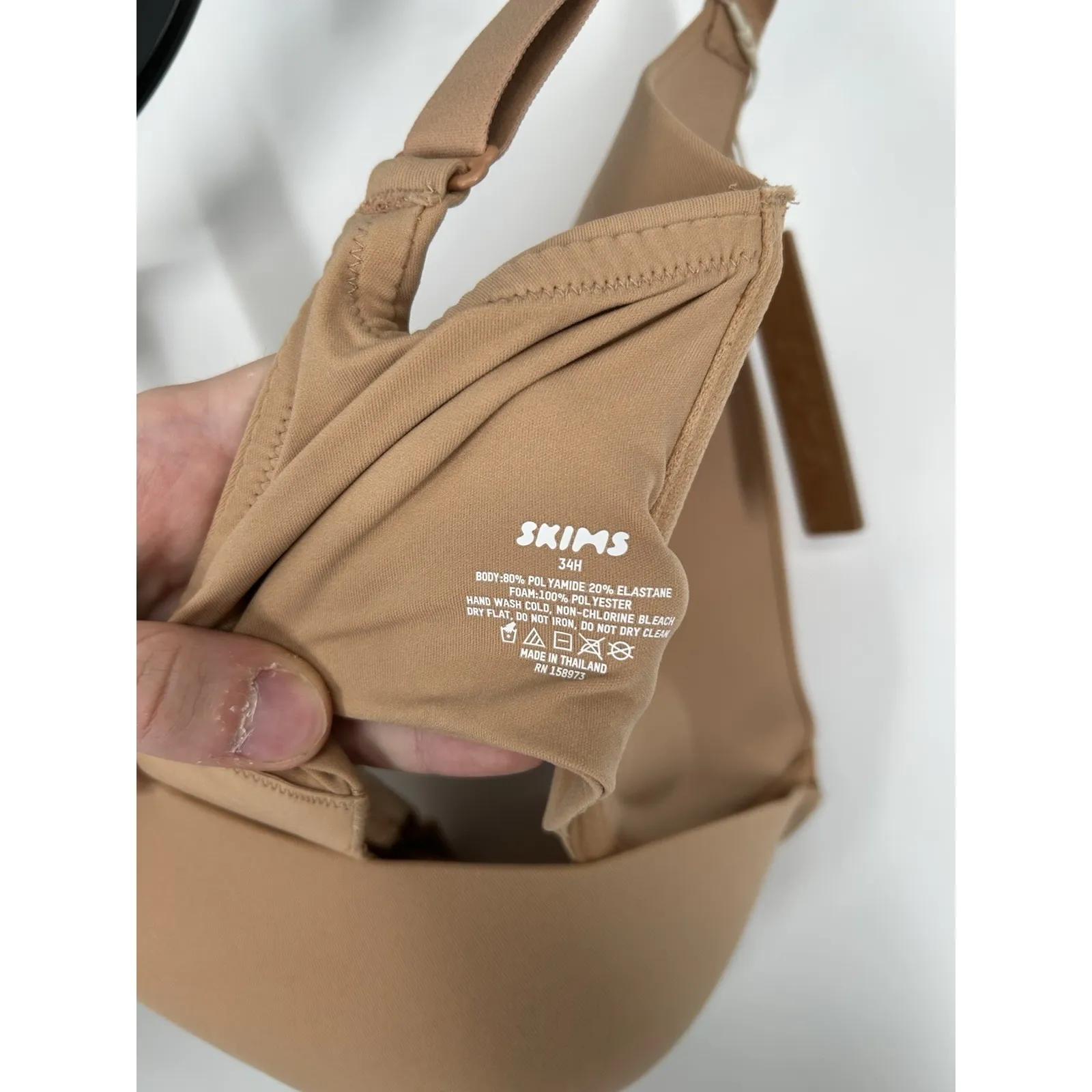 Skims Fits Everbody‎ Push Up Demi Bra Ochre Tan Beige Underwire Padded Size 34H - Image 4